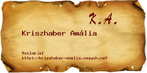 Kriszhaber Amália névjegykártya